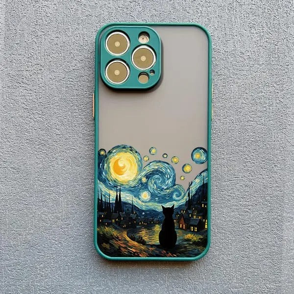 Artistic Black Cat Starry Night