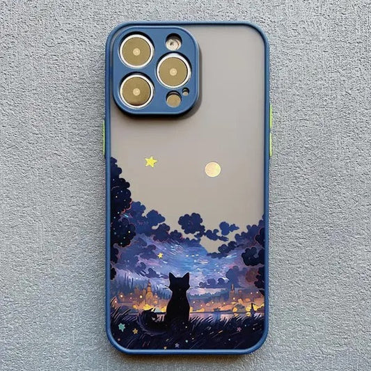 Artistic Black Cat Starry Night