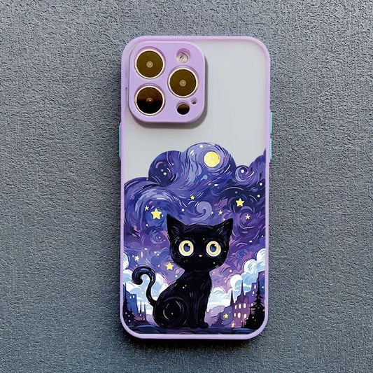 Artistic Black Cat Starry Night
