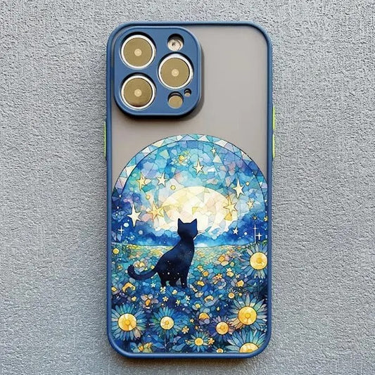 Artistic Black Cat Starry Night