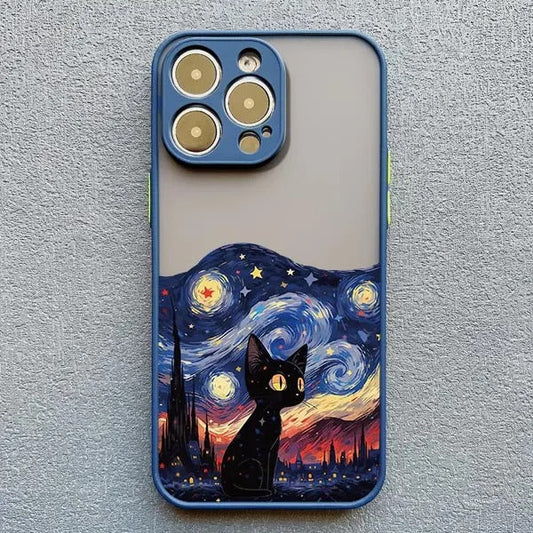Artistic Black Cat Starry Night