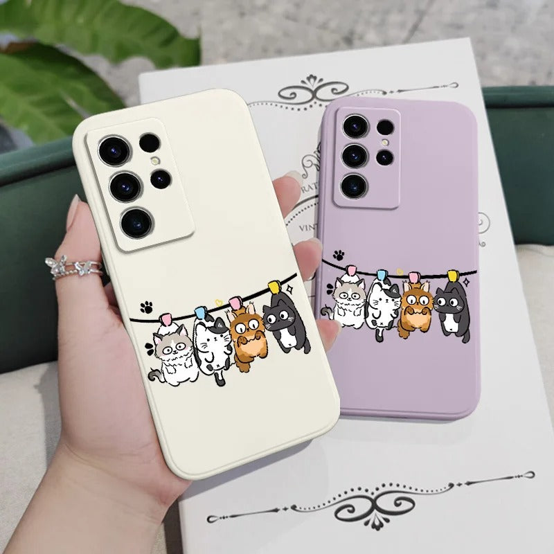 Swinging Whiskers – Minimal Cat Art